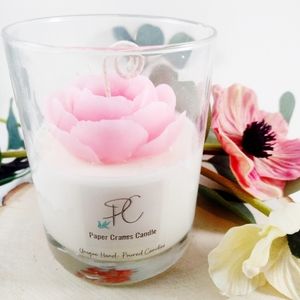 Camellia flower soy wax candle, gift, home decor